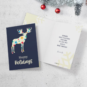 Carte de voeux de Noël avec orignal.