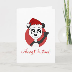 Carte de vœux de Noël avec ours panda de dessin an