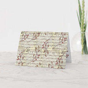 Carte de vœux de Noël avec partition de Deck the H