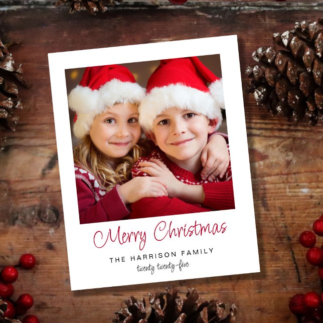 Carte de vœux de Noël avec photo (Add a personal touch to your holiday wishes by featuring your favorite family photo)