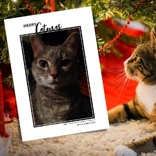 Carte de vœux de Noël avec photo d'animal de compa