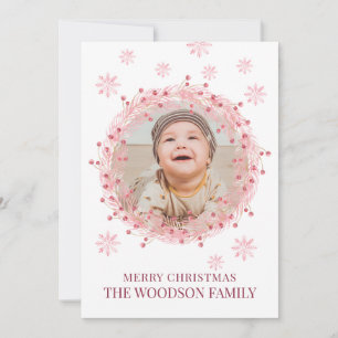 Carte de vœux de Noël avec photo de bébé