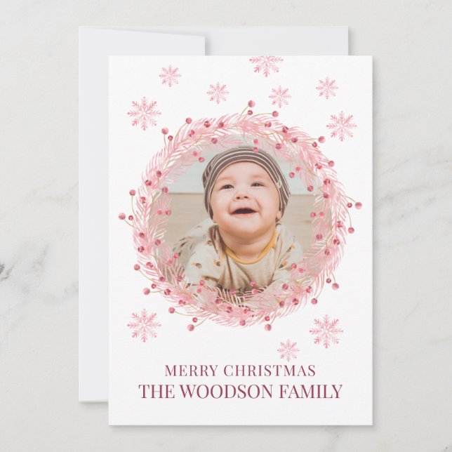 Carte de vœux de Noël avec photo de bébé (Devant)