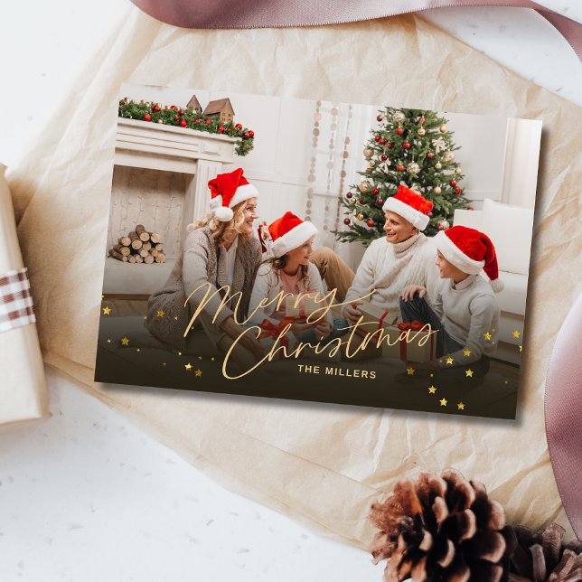Carte de vœux de Noël avec photo de famille "Joyeu (Créateur téléchargé)