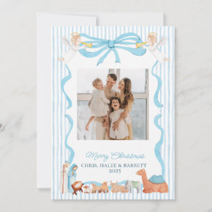 Carte de vœux de Noël avec photo de la Nativité ch