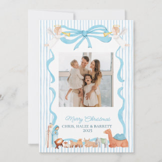 Carte de vœux de Noël avec photo de la Nativité ch
