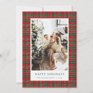 Carte de vœux de Noël avec photo du tartan de Noël