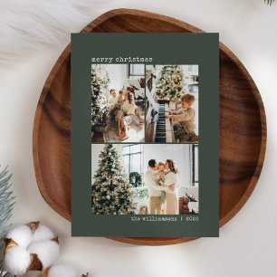 Carte de vœux de Noël avec photo en vert forêt mod