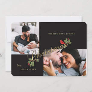 Carte de vœux de Noël avec photo et texte