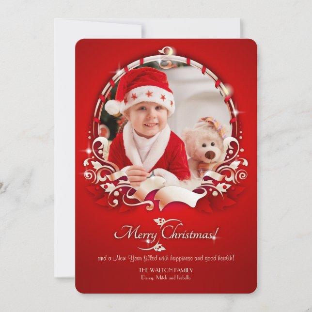 Carte de vœux de Noël avec photo Joyeux Noël (Devant)