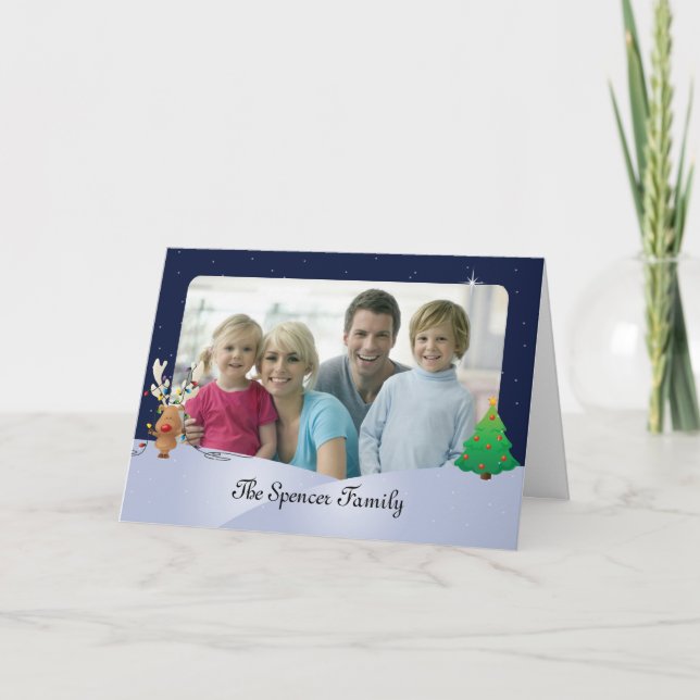 Carte de voeux de Noël avec Rudolph (5x7) (Devant)