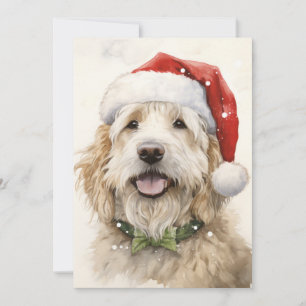Carte de vœux de Noël avec Santa et chien