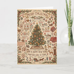 Carte de vœux de Noël avec sapin nordique
