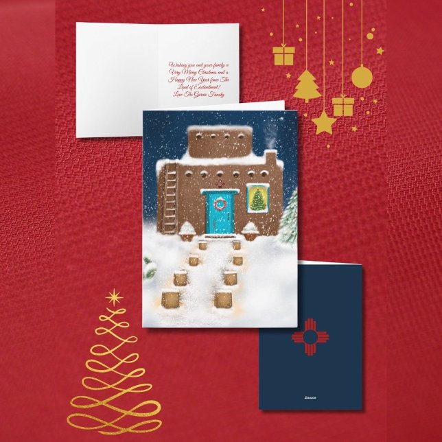 Carte de vœux de Noël avec scène adobe du Nouveau- (Créateur téléchargé)