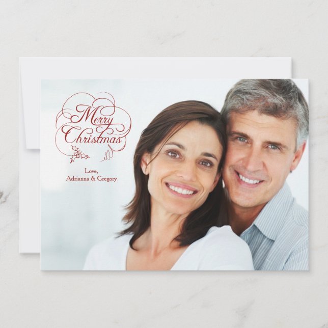 Carte de vœux de Noël avec sentiments de joyeux No (Devant)