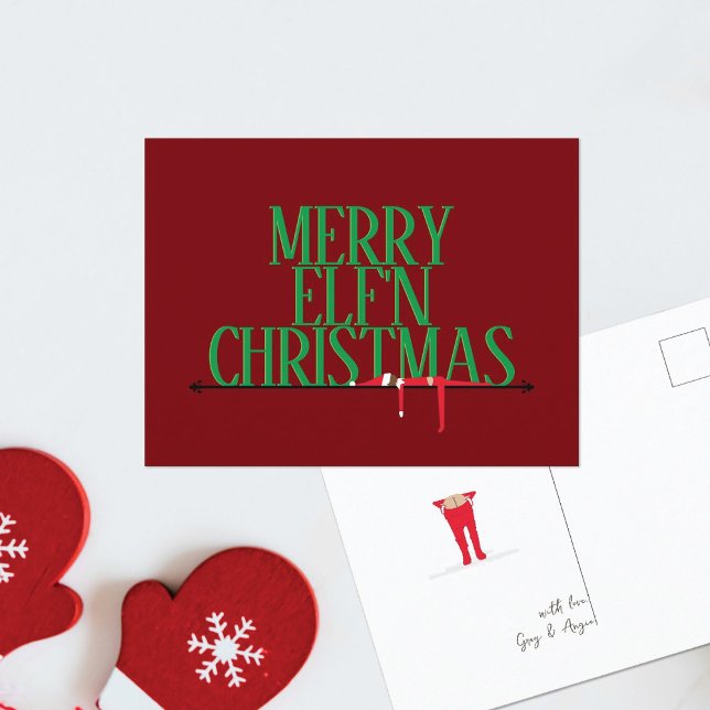 Carte de vœux de Noël avec un panneau de salut Far (Créateur téléchargé)