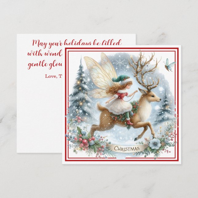 Carte de vœux de Noël : balade fantaisiste (Devant / Derrière)