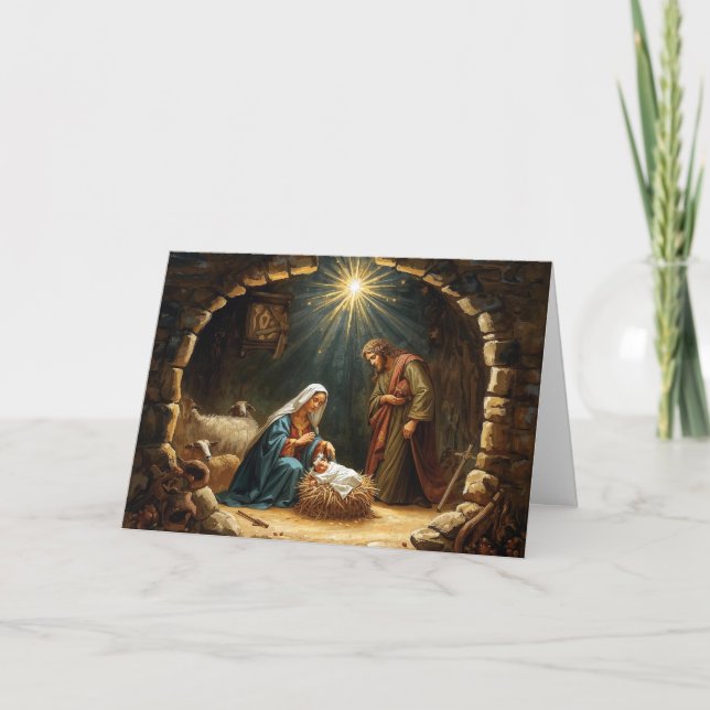 Carte de vœux de Noël bébé Jésus série #3 (Devant)