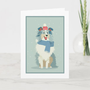Carte de vœux de Noël Blue Merle Sheltie