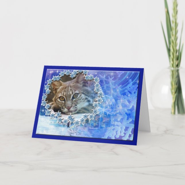 Carte de voeux de Noël Bobcat (Devant)