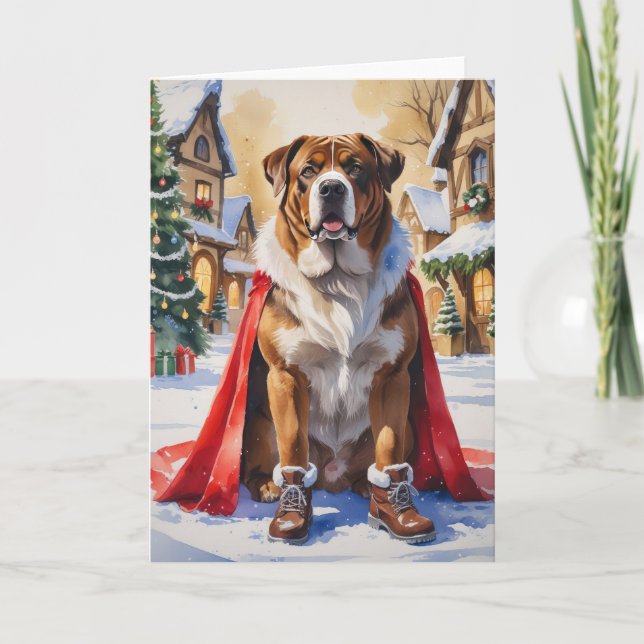 Carte de voeux de Noël Boerboel Chien (Devant)