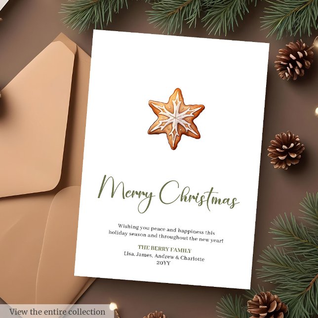Carte de vœux de Noël Boho Sage Terracotta (Boho Sage Terracotta Christmas Greeting Card

)