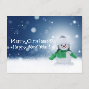 Carte de vœux de Noël bonhomme de neige
