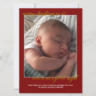 Carte de vœux de Noël « Bonne nuit à tous », verti