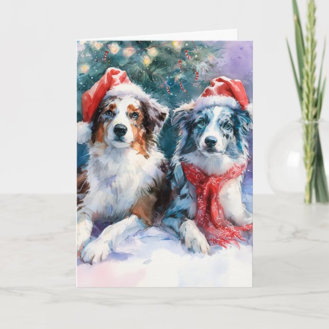 Carte de vœux de Noël Border Collie (Devant)