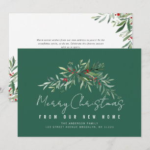 Carte de vœux de Noël botanique avec animation