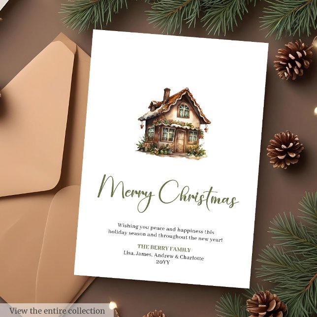 Carte de vœux de Noël botanique imprimable vintage (Vintage Printable Botanical Christmas Greeting Card

)