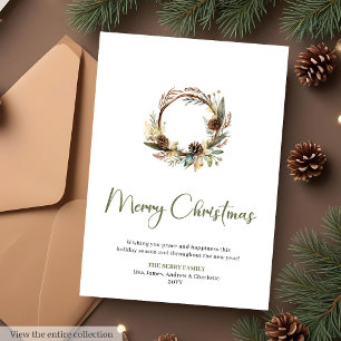 Carte de vœux de Noël botanique minimaliste person