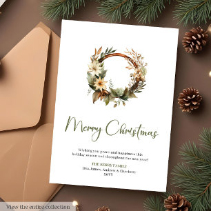 Carte de vœux de Noël botanique minimaliste person