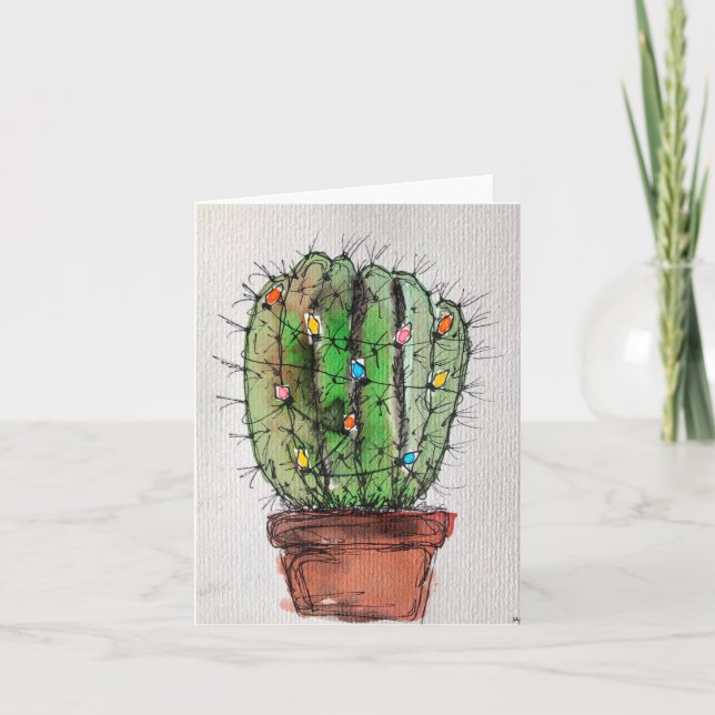 Carte de voeux de Noël Cactus (Devant)