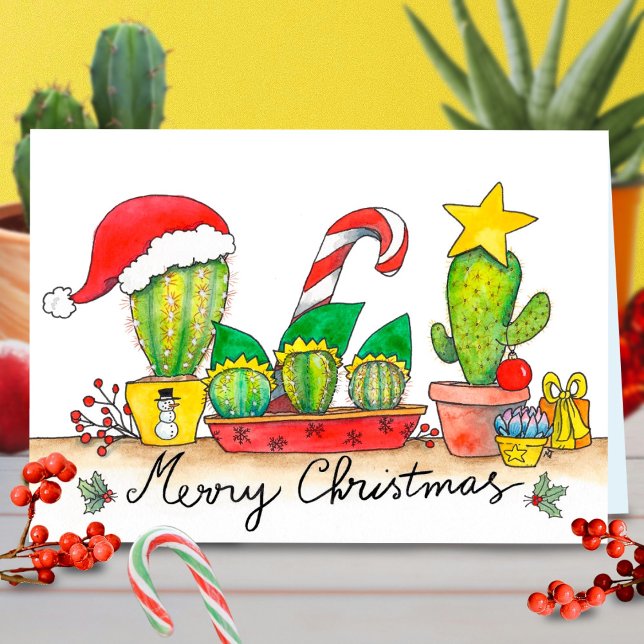 Carte de vœux de Noël Cactus par Nicole Janes (Créateur téléchargé)