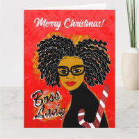 Carte de vœux de Noël Candy Cane Boss Lady Joyeux