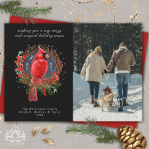 Carte de voeux de Noël Cardinal Yule Solstice