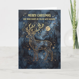Carte de vœux de Noël Cerf Céleste