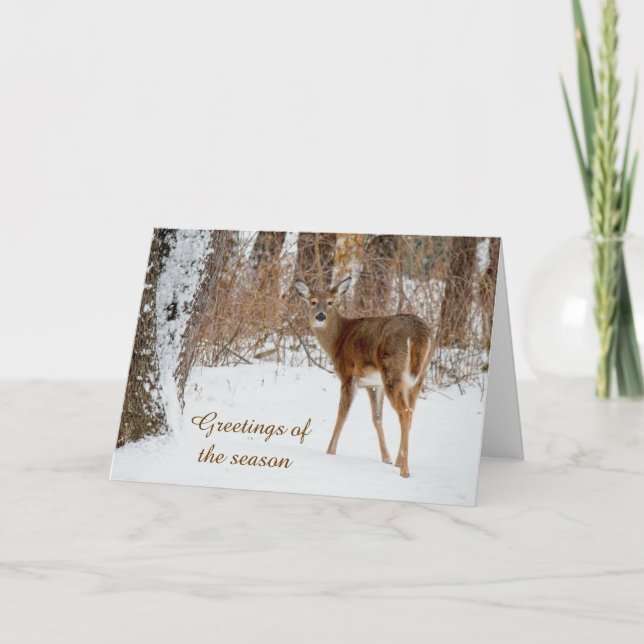 Carte de vœux de Noël Cerf de Virginie (Devant)