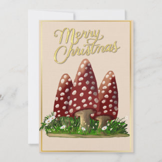 Carte de vœux de Noël Champignon de Bois