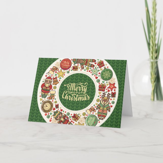 Carte de voeux de Noël Cheer Vintage (Devant)