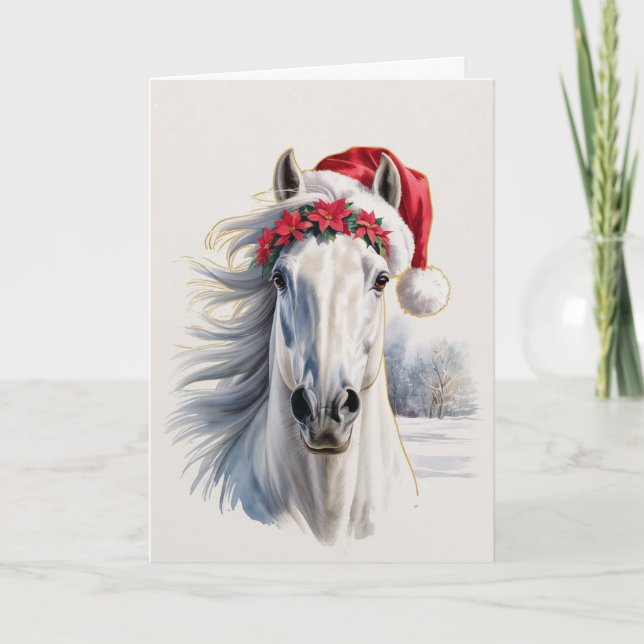 Carte de vœux de Noël chevaline (Devant)