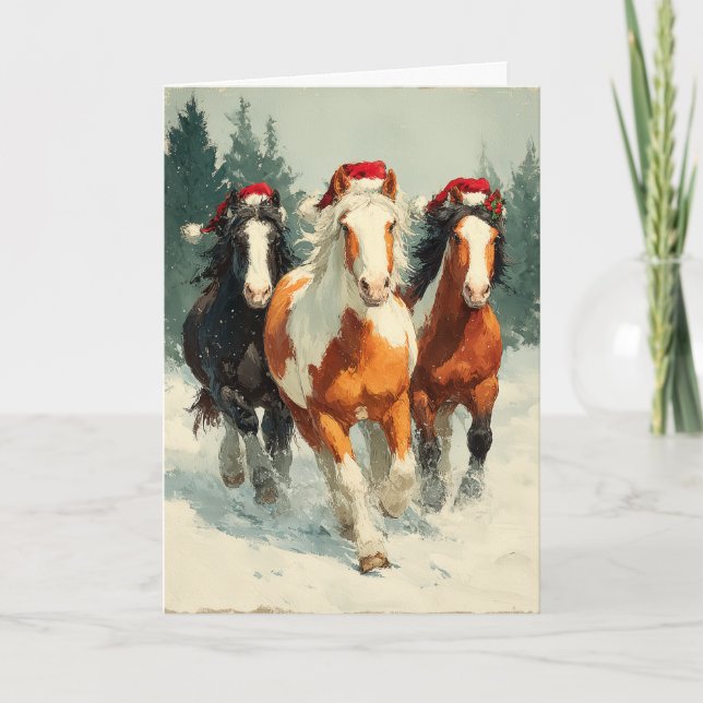 Carte de vœux de Noël chevaline  (Devant)