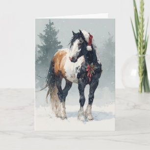 Carte de vœux de Noël chevaline