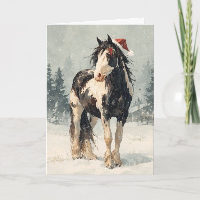 Carte de vœux de Noël chevaline  (Devant)