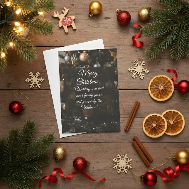 Carte de vœux de Noël chic noir et or | Élégant (Créateur téléchargé)