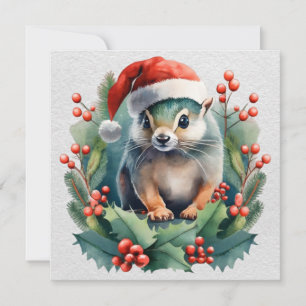 Carte de voeux de Noël Chipmunk