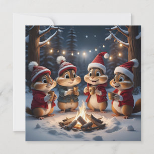 Carte de voeux de Noël Chipmunks
