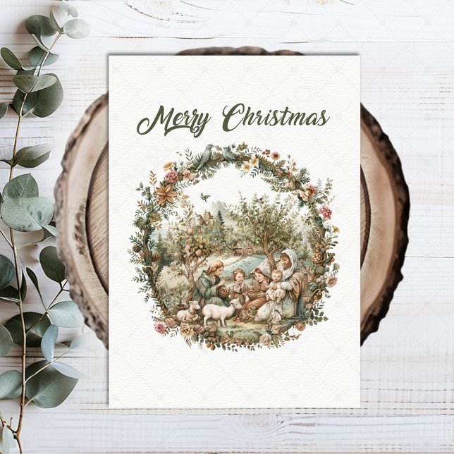 Carte de vœux de Noël chrétienne vintage (Créateur téléchargé)