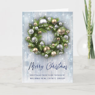 Carte de vœux de Noël corporate flocon de neige mo